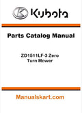 Kubota ZD1511LF-3 Zero Turn Mower Parts Catalog Pdf Manual