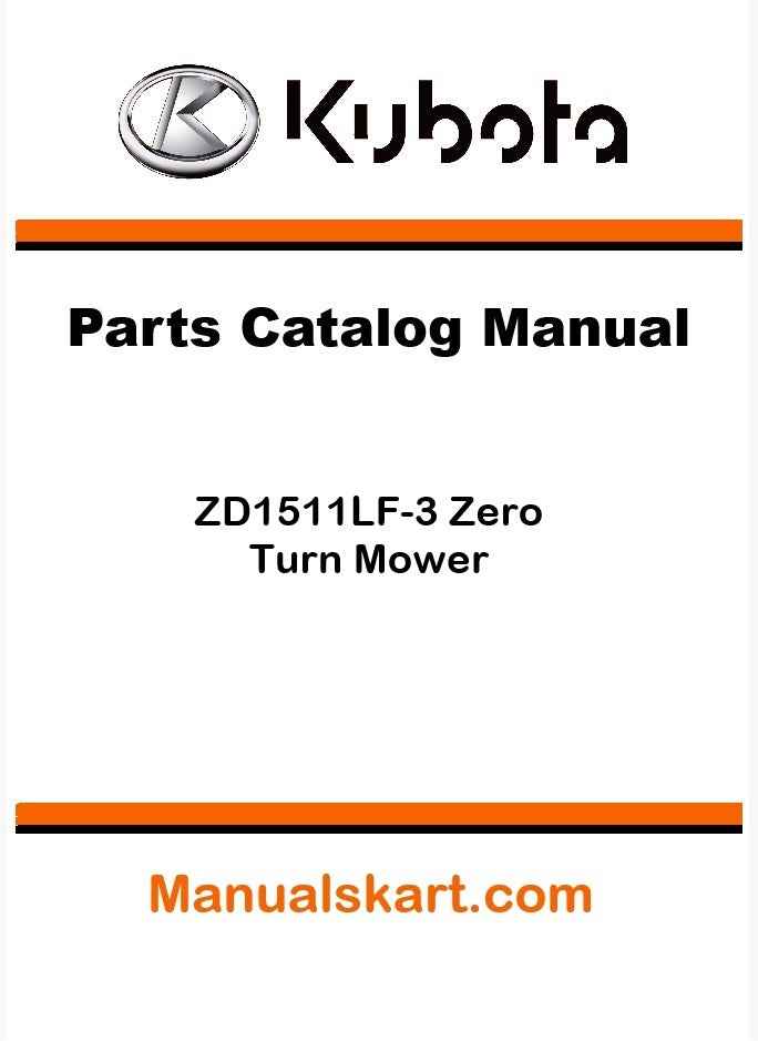 Kubota ZD1511LF-3 Zero Turn Mower Parts Catalog Pdf Manual