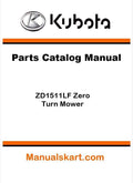 Kubota ZD1511LF Zero Turn Mower Parts Catalog Pdf Manual