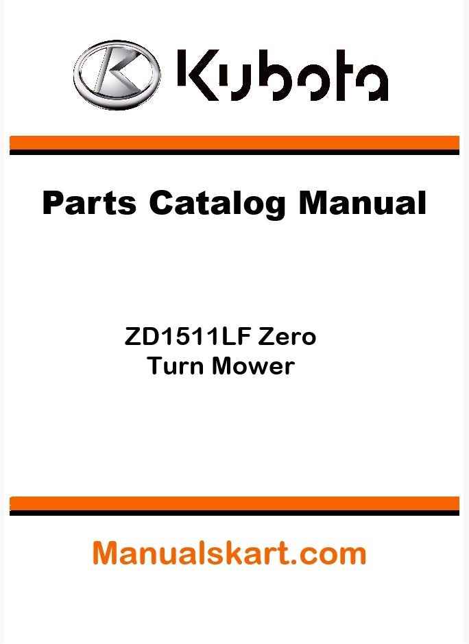 Kubota ZD1511LF Zero Turn Mower Parts Catalog Pdf Manual