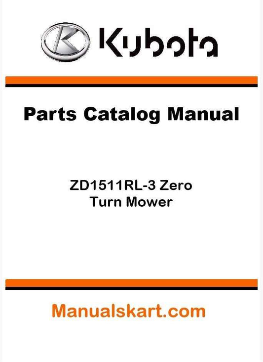 Kubota ZD1511RL-3 Zero Turn Mower Parts Catalog Pdf Manual