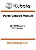 Kubota ZD1511RL Zero Turn Mower Parts Catalog Pdf Manual