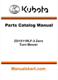 Kubota ZD1511RLF-3 Zero Turn Mower Parts Catalog Pdf Manual