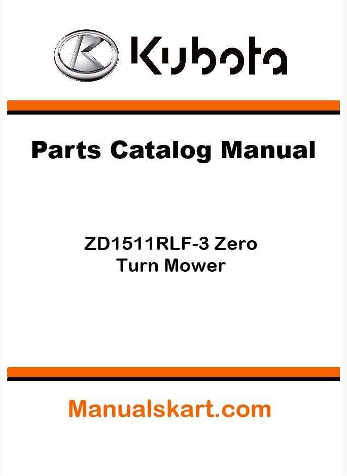Kubota ZD1511RLF-3 Zero Turn Mower Parts Catalog Pdf Manual