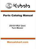 Kubota ZD1511RLF Zero Turn Mower Parts Catalog Pdf Manual
