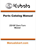 Kubota ZD18F Zero Turn Mower Parts Catalog Pdf Manual