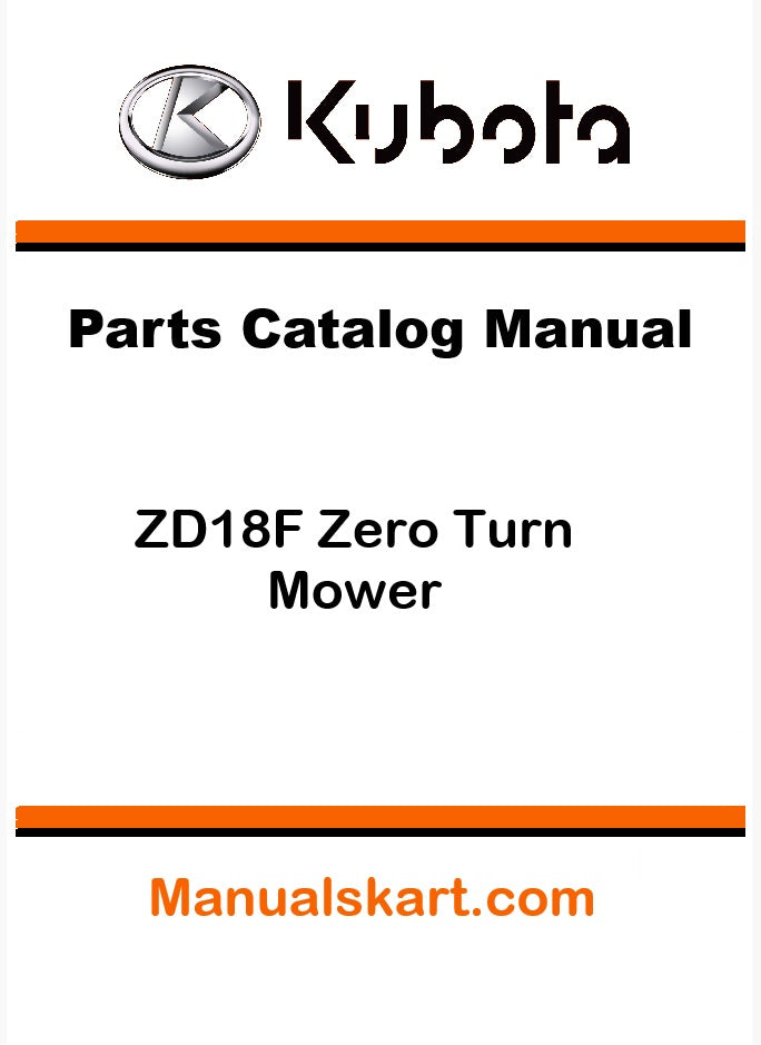Kubota ZD18F Zero Turn Mower Pdf Parts Catalog Manual
