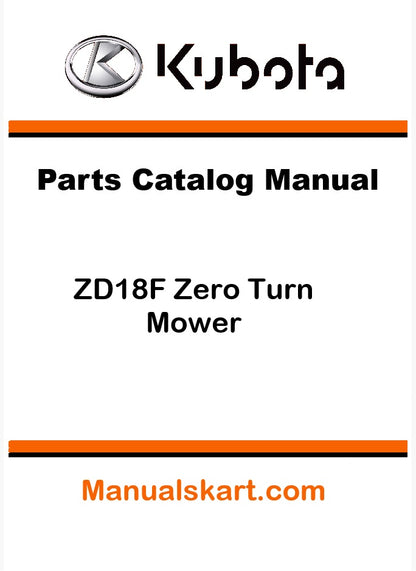Kubota ZD18F Zero Turn Mower Pdf Parts Catalog Manual
