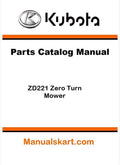 Kubota ZD221 Zero Turn Mower Parts Catalog Pdf Manual