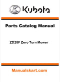 Kubota ZD28F Zero Turn Mower Pdf Parts Catalog Manual