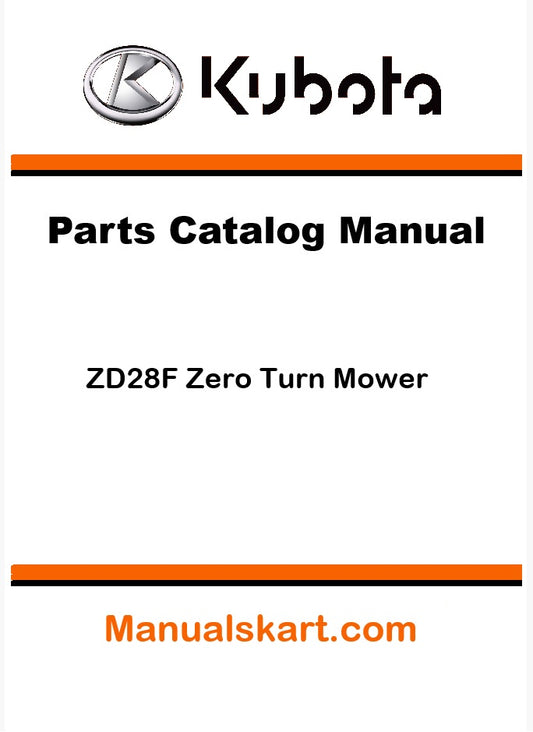 Kubota ZD28F Zero Turn Mower Pdf Parts Catalog Manual