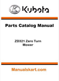 Kubota ZD321 Zero Turn Mower Parts Catalog Pdf Manual