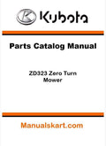 Kubota ZD323 Zero Turn Mower Parts Catalog Pdf Manual