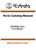 Kubota ZD326HL Zero Turn Mower Parts Catalog Pdf Manual