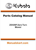 Kubota ZD326P Zero Turn Mower Parts Catalog Pdf Manual
