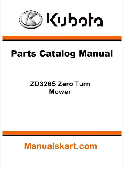 Kubota ZD326S Zero Turn Mower Parts Catalog Pdf Manual