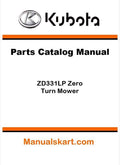 Kubota ZD331LP Zero Turn Mower Parts Catalog Pdf Manual