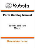 Kubota ZD331P Zero Turn Mower Parts Catalog Pdf Manual