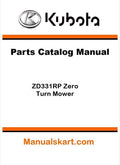 Kubota ZD331RP Zero Turn Mower Parts Catalog Pdf Manual