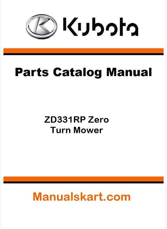 Kubota ZD331RP Zero Turn Mower Parts Catalog Pdf Manual
