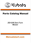 Kubota ZG123S Zero Turn Mower Parts Catalog Pdf Manual