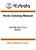 Kubota ZG124E Zero Turn Mower Parts Catalog Pdf Manual
