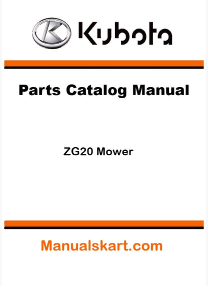 Kubota ZG20 Mower Pdf Parts Catalog Manual