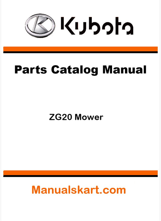 Kubota ZG20 Mower Pdf Parts Catalog Manual