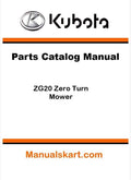 Kubota ZG20 Zero Turn Mower Parts Catalog Pdf Manual
