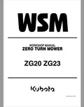 Kubota ZG20, ZG23 Zero Turn Mower Pdf Repair Service Manual
