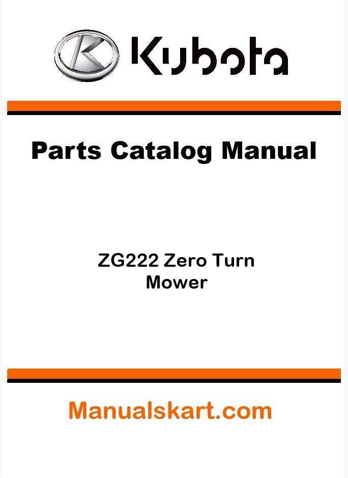 Kubota ZG222 Zero Turn Mower Parts Catalog Pdf Manual