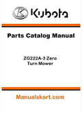 Kubota ZG222A-3 Zero Turn Mower Parts Catalog Pdf Manual