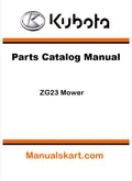 Kubota ZG23 Mower Pdf Parts Catalog Manual