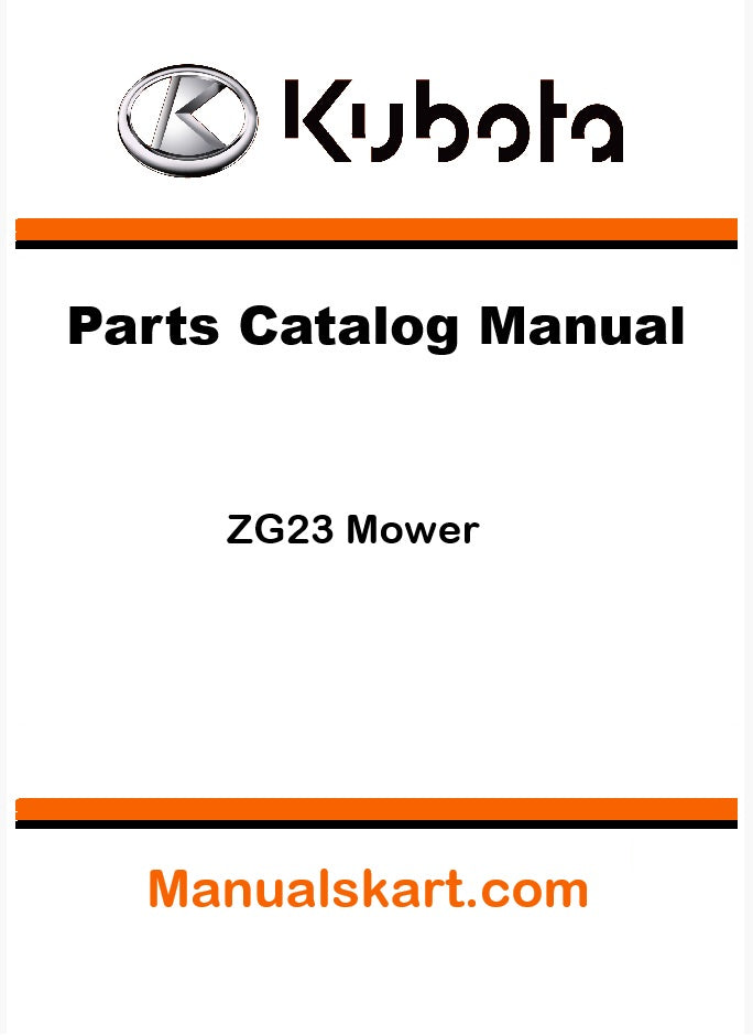 Kubota ZG23 Mower Pdf Parts Catalog Manual