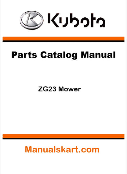 Kubota ZG23 Mower Pdf Parts Catalog Manual