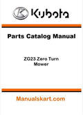 Kubota ZG23 Zero Turn Mower Parts Catalog Pdf Manual