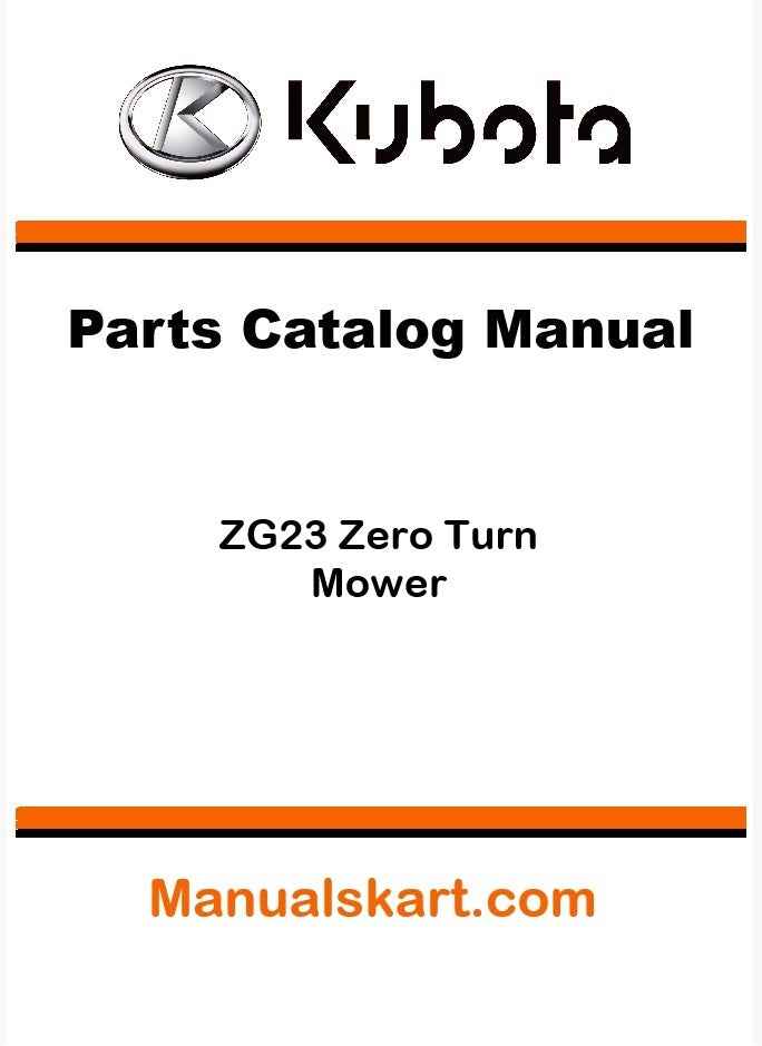 Kubota ZG23 Zero Turn Mower Parts Catalog Pdf Manual