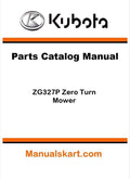 Kubota ZG327P Zero Turn Mower Parts Catalog Pdf Manual