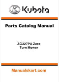 Kubota ZG327PA Zero Turn Mower Parts Catalog Pdf Manual
