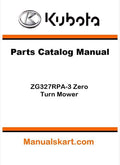 Kubota ZG327RPA-3 Zero Turn Mower Parts Catalog Pdf Manual