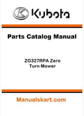 Kubota ZG327RPA Zero Turn Mower Parts Catalog Pdf Manual