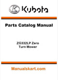 Kubota ZG332LP Zero Turn Mower Parts Catalog Pdf Manual