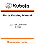 Kubota ZG332P Zero Turn Mower Parts Catalog Pdf Manual