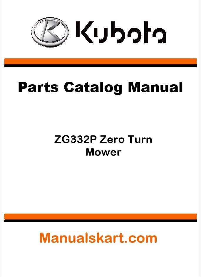 Kubota ZG332P Zero Turn Mower Parts Catalog Pdf Manual