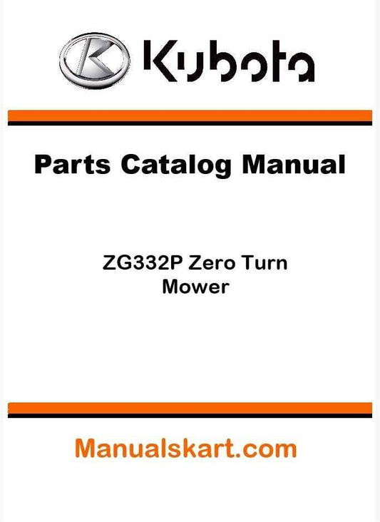 Kubota ZG332P Zero Turn Mower Parts Catalog Pdf Manual