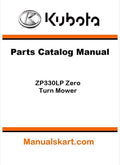 Kubota ZP330LP Zero Turn Mower Parts Catalog Pdf Manual