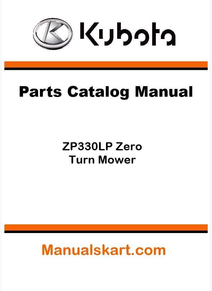 Kubota ZP330LP Zero Turn Mower Parts Catalog Pdf Manual