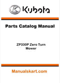 Kubota ZP330P Zero Turn Mower Parts Catalog Pdf Manual