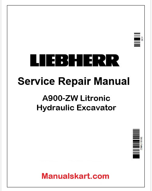 Liebherr A900-ZW Litronic Hydraulic Excavator PDF Repair Service Manual
