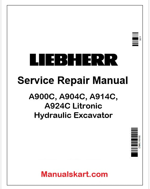 Liebherr A900C, A904C, A914C, A924C Litronic Hydraulic Excavator PDF Repair Service Manual
